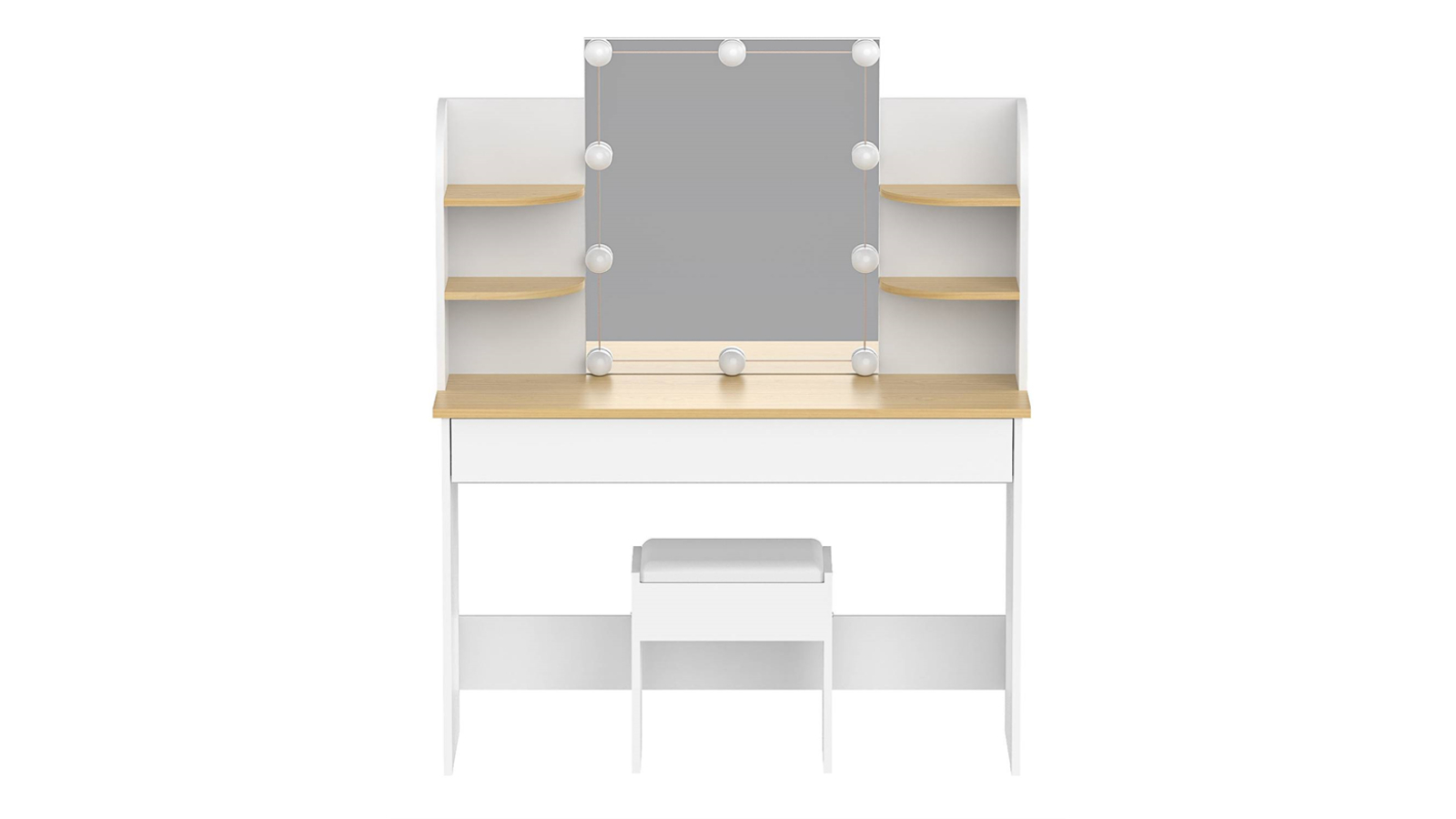 Advwin Set of 10 LED Bulb Vanity Stool Dressing Table