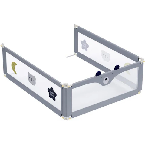 Advwin 3 Piece Toddler Adjustable Height Side Safety Guard Bed Rail with Child Lock - 180/200cm