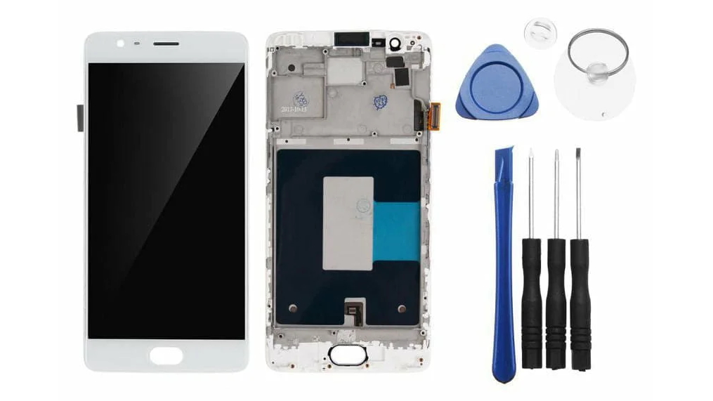 Battery Mate Replacement LCD Screen Display + Digitizer for OnePlus 3 (with Frame) and 3T with Rapair Tools