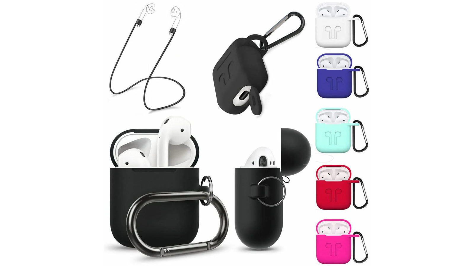 BatteryMate For Apple Airpod Shockproof Airpods AU Strap Holder & Silicone Case Cover Skin