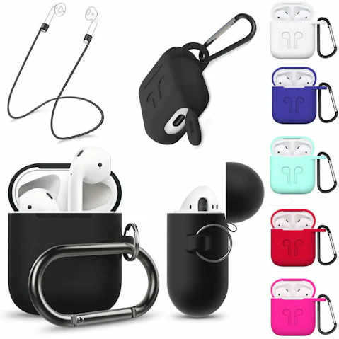 BatteryMate For Apple Airpod Shockproof Airpods AU Strap Holder & Silicone Case Cover Skin