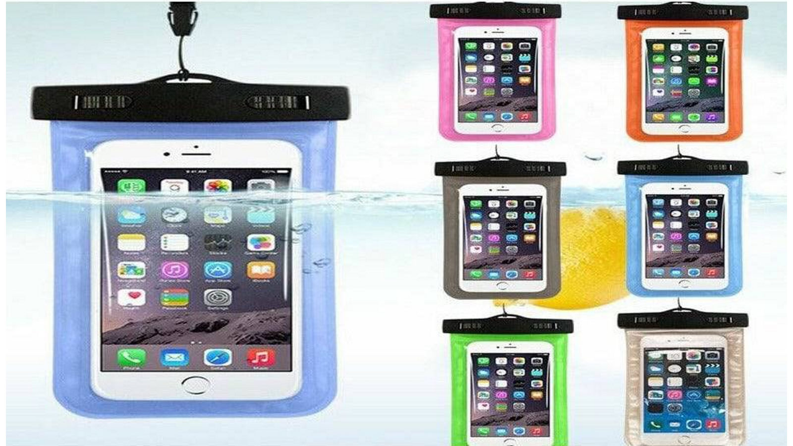 BatteryMate Waterproof SandProof Bag Underwater Pouch Dry Case Cover For iPhone Samsung S20 - Black