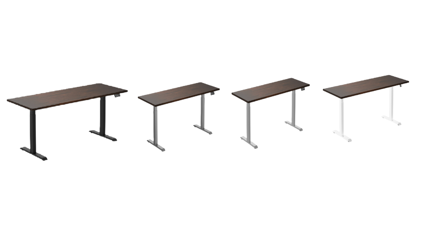Desky Dark Walnut Dual Rubberwood Sit Stand Desk