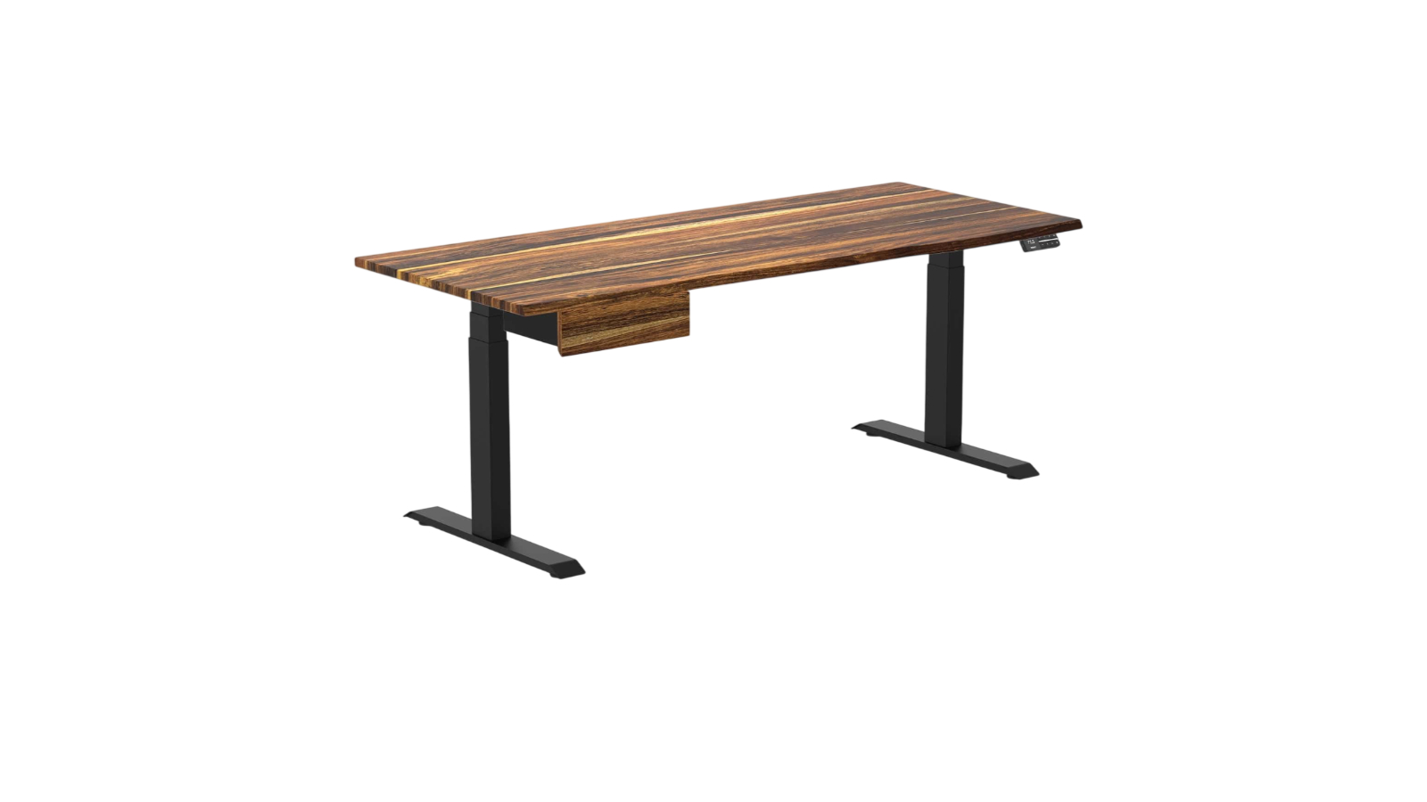 Desky 180 x 75cm Pheasantwood Dual Hardwood Standing Desk with Drawer - Matte Black