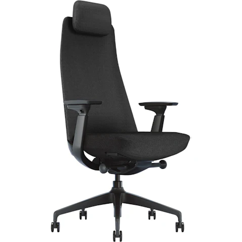 Desky Pinnacle Executive Office Chair - Black/Matte Black
