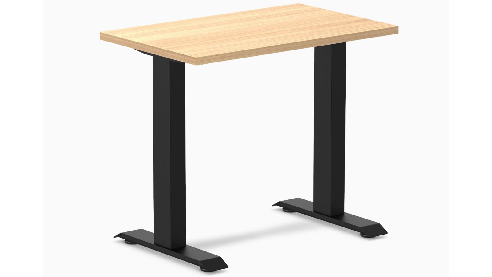 Desky Sublime Teak/Matte Black Zero Mini Office Desk - 80 x 50cm