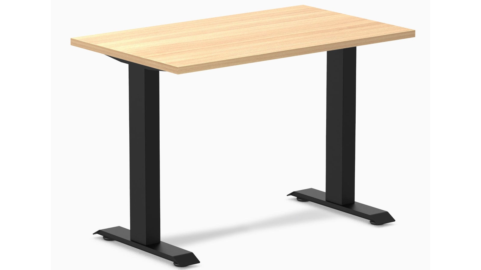 Desky Sublime Teak/Matte Black Zero Mini Office Desk - 100 x 60cm