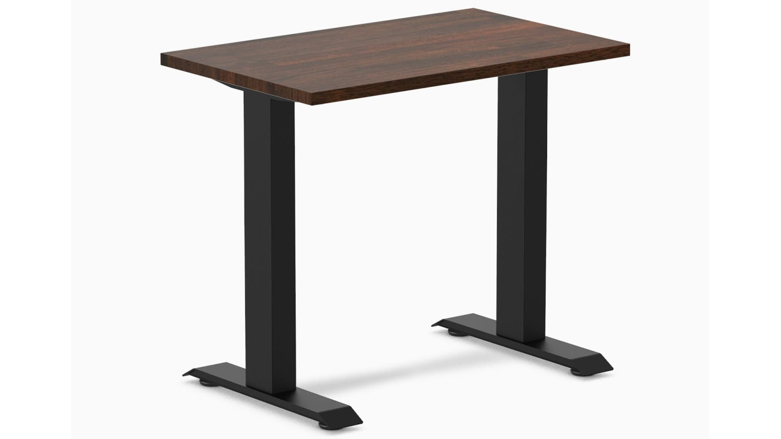 Desky Dark Walnut/Matte Black Zero Mini Rubberwood Office Desk - 80 x 50cm