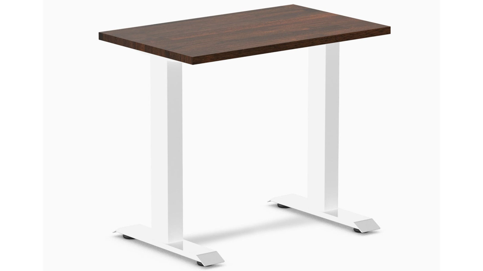 Desky Dark Walnut/White Zero Mini Rubberwood Office Desk - 80 x 50cm