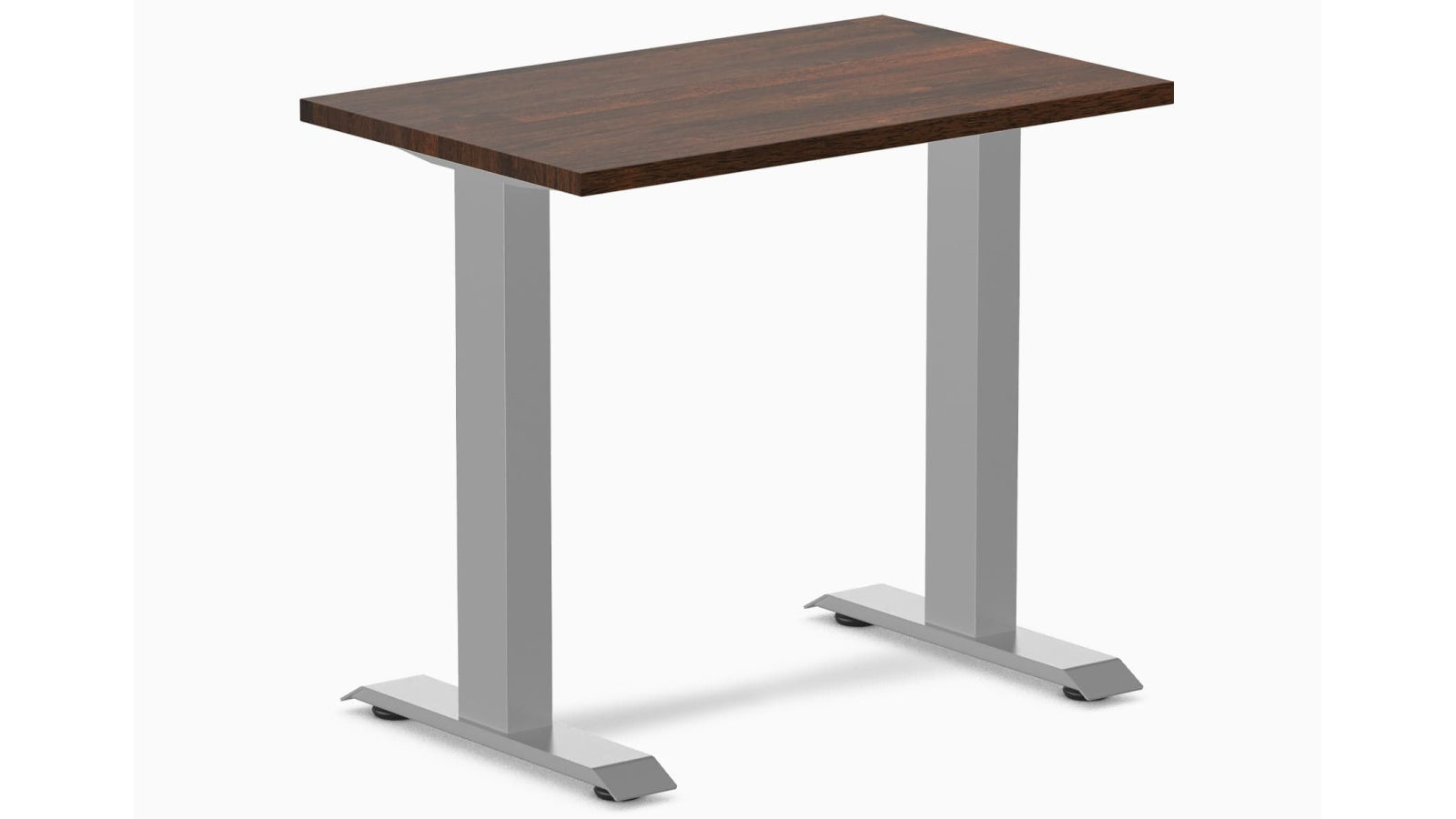 Desky Dark Walnut/Grey Zero Mini Rubberwood Office Desk - 80 x 50cm