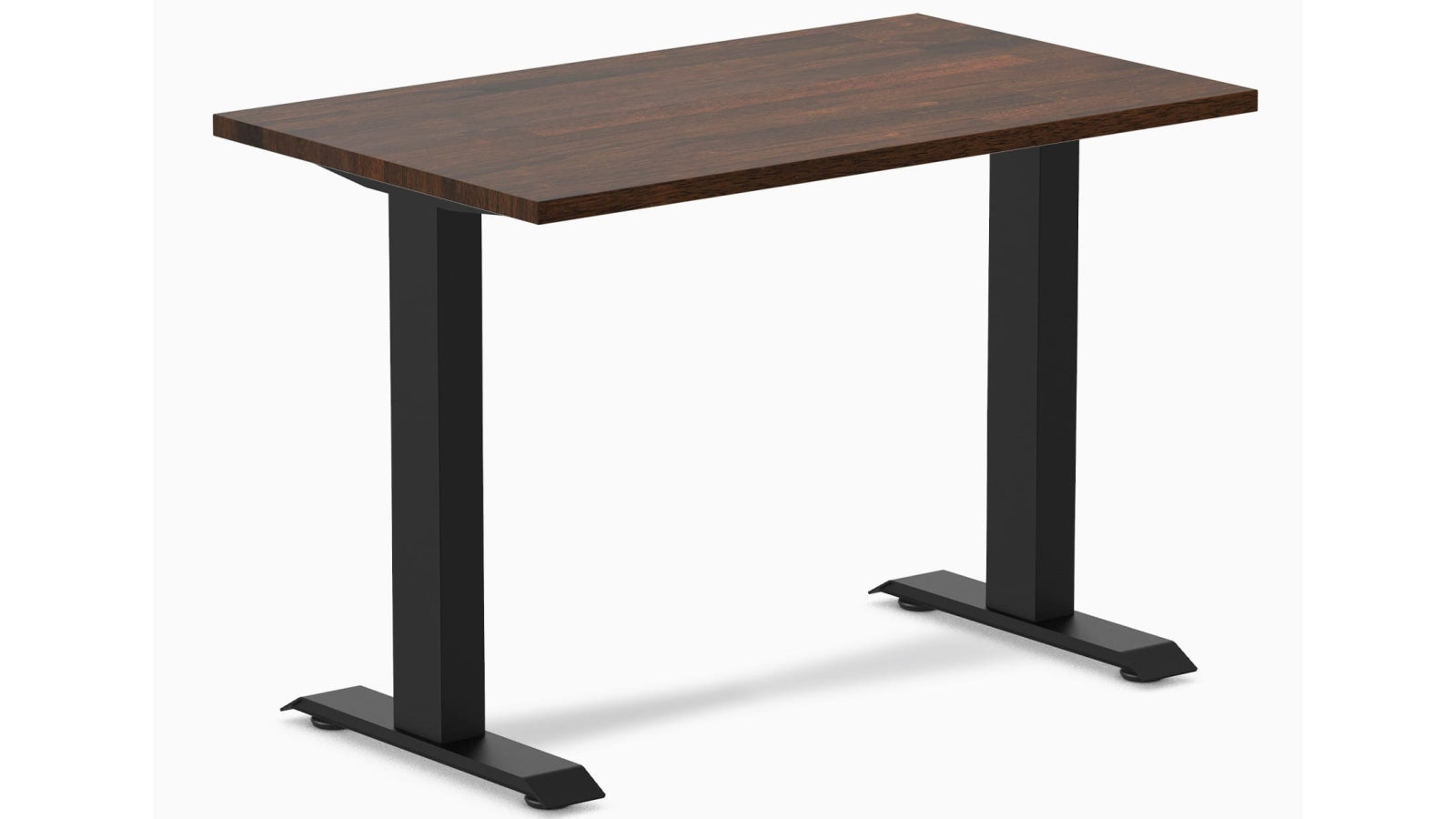 Desky Dark Walnut/Matte Black Zero Mini Rubberwood Office Desk - 100 x 60cm