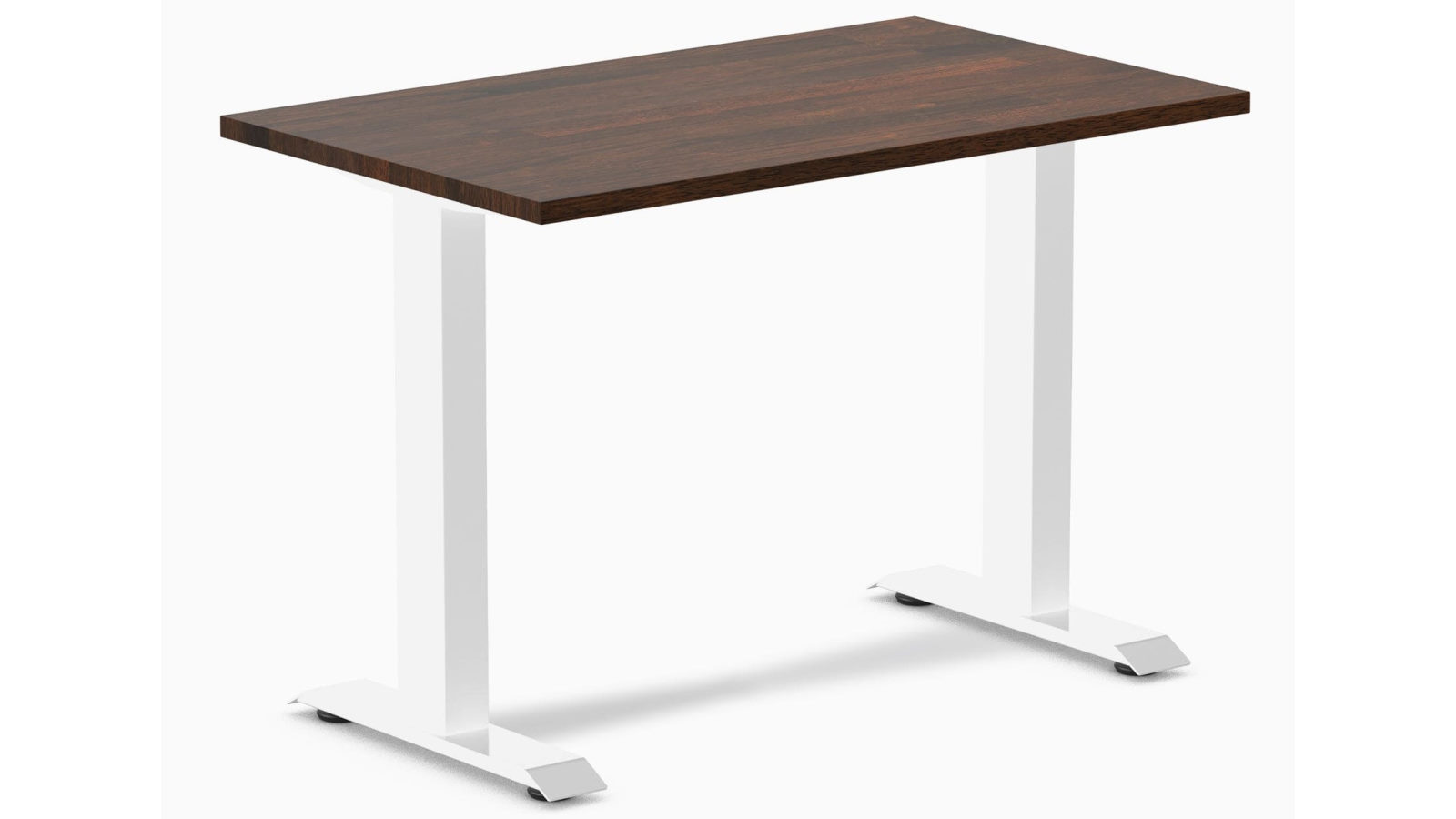 Desky Dark Walnut/White Zero Mini Rubberwood Office Desk - 100 x 60cm