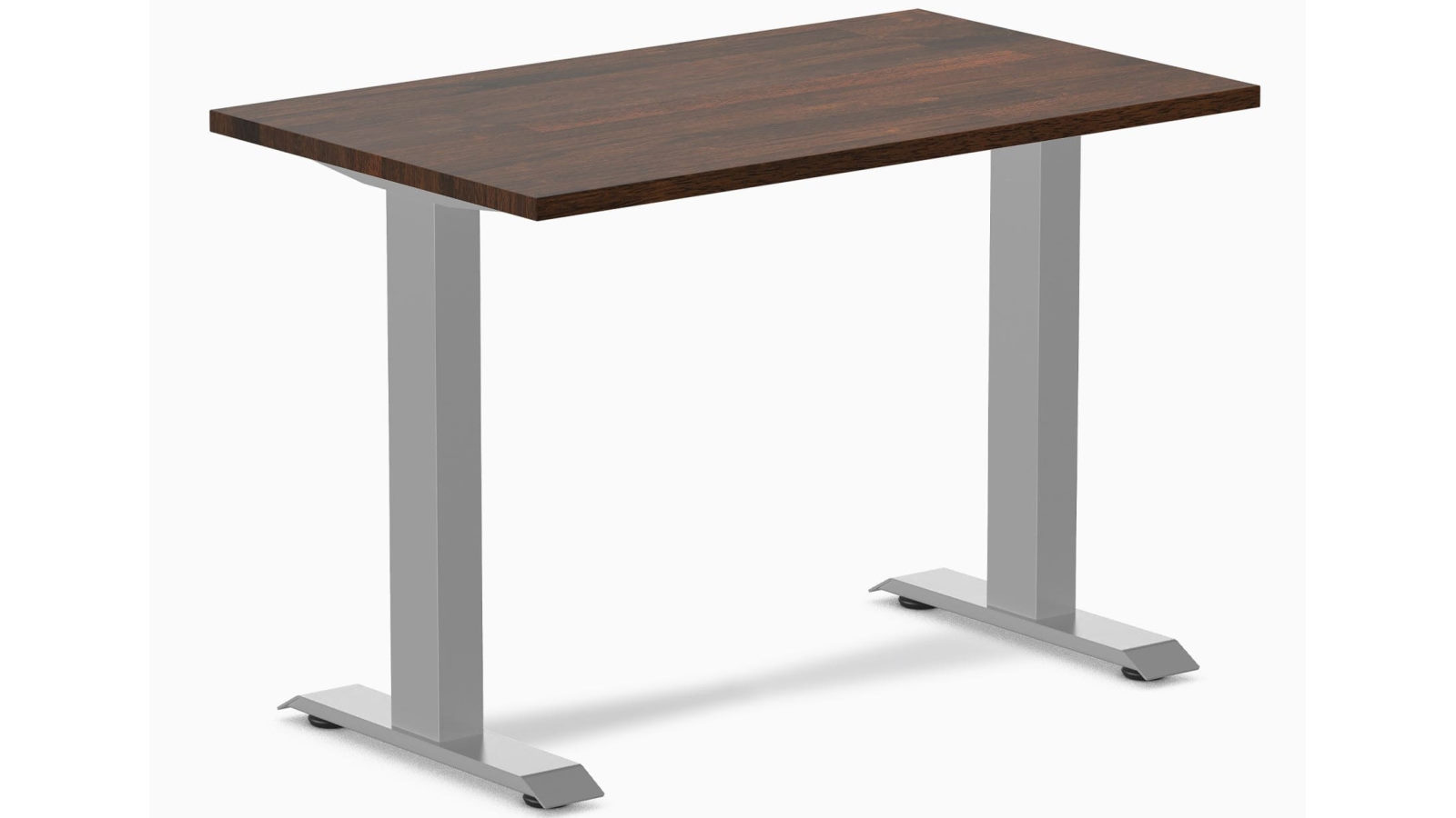 Desky Dark Walnut/Grey Zero Mini Rubberwood Office Desk - 100 x 60cm