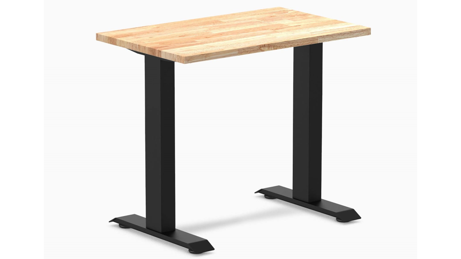Desky Natural/Matte Black Zero Mini Rubberwood Office Desk - 80 x 50cm