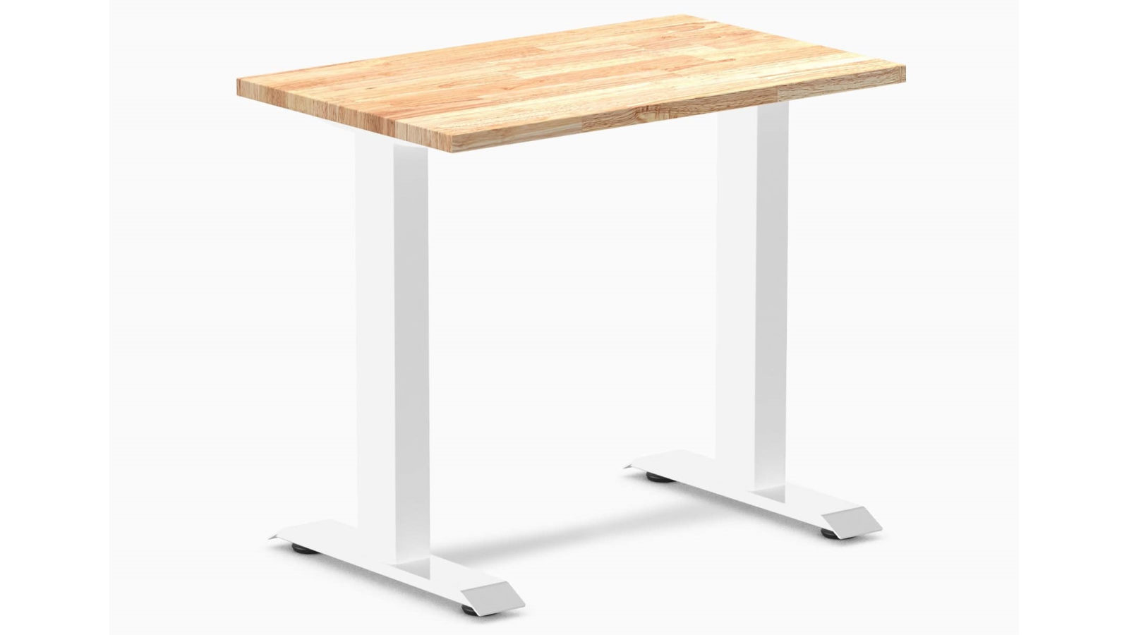 Desky Natural/White Zero Mini Rubberwood Office Desk - 80 x 50cm