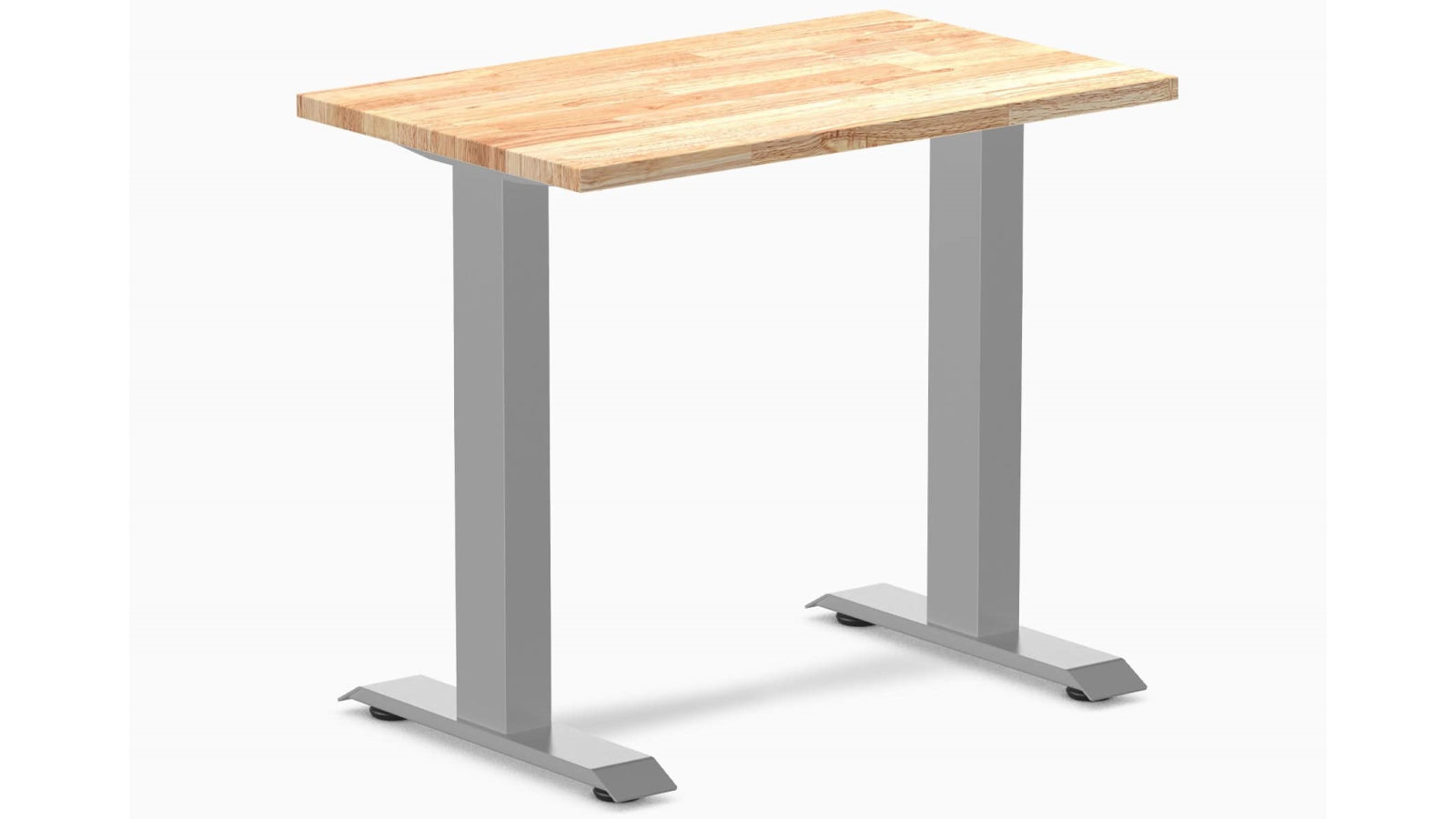 Desky Natural/Grey Zero Mini Rubberwood Office Desk - 80 x 50cm