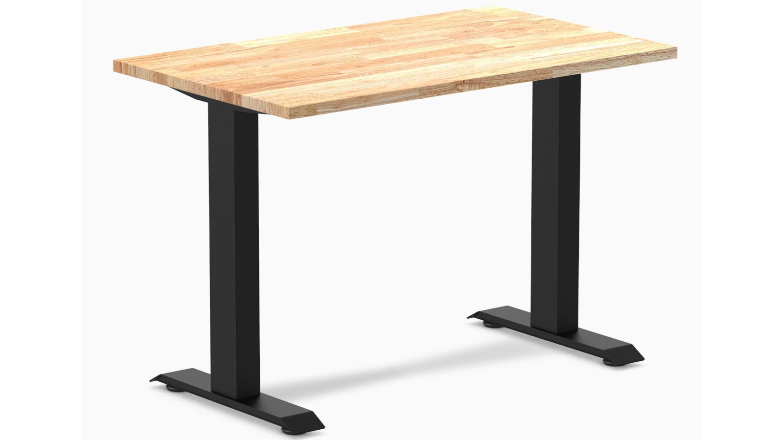 Desky Natural/Matte Black Zero Mini Rubberwood Office Desk - 1000 x 600cm