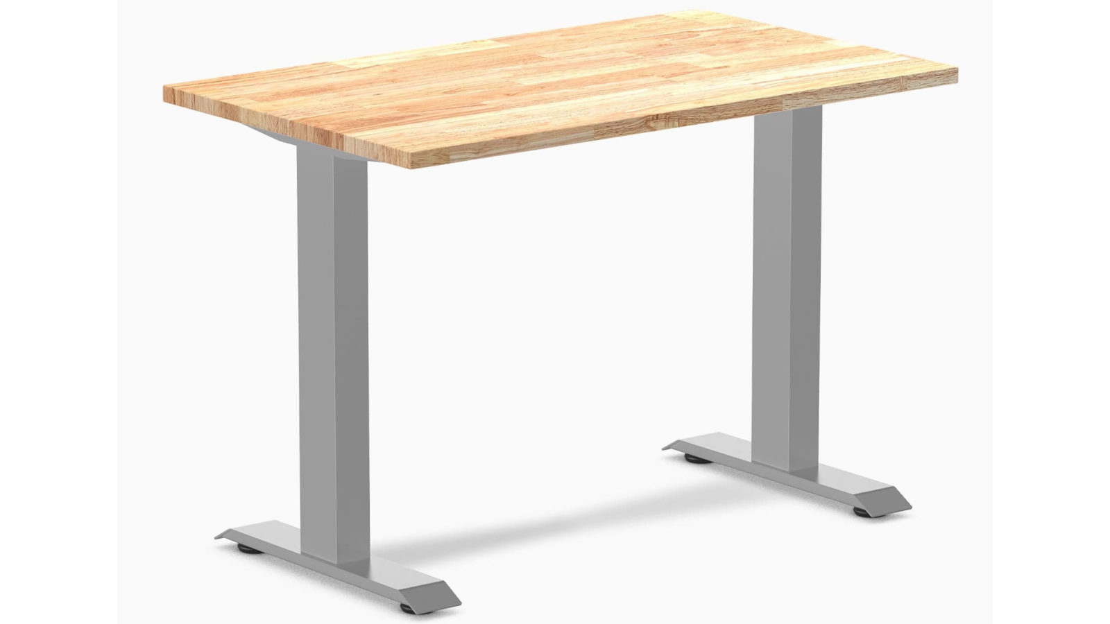 Desky Natural/Grey Zero Mini Rubberwood Office Desk - 1000 x 600cm
