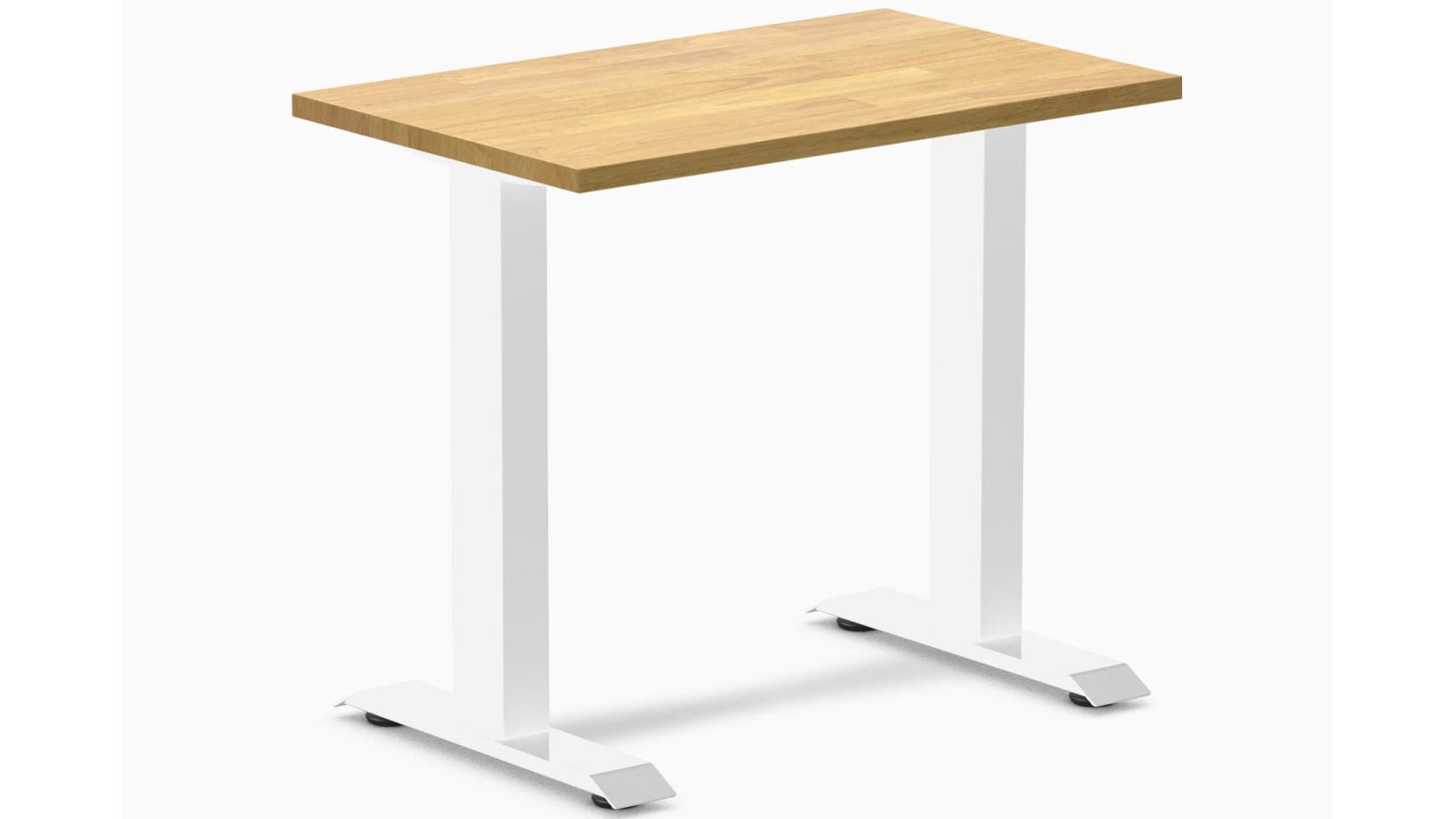 Desky Light Oak/White Zero Mini Rubberwood Office Desk - 80 x 50cm