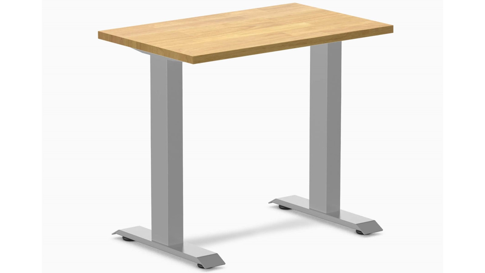 Desky Light Oak/Grey Zero Mini Rubberwood Office Desk - 80 x 50cm
