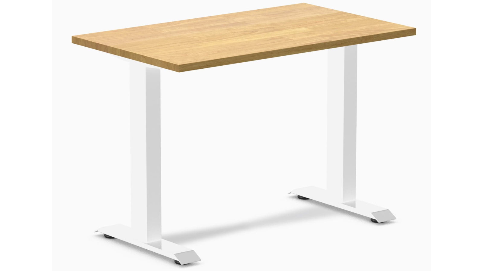 Desky Light Oak/White Zero Mini Rubberwood Office Desk - 100 x 60cm