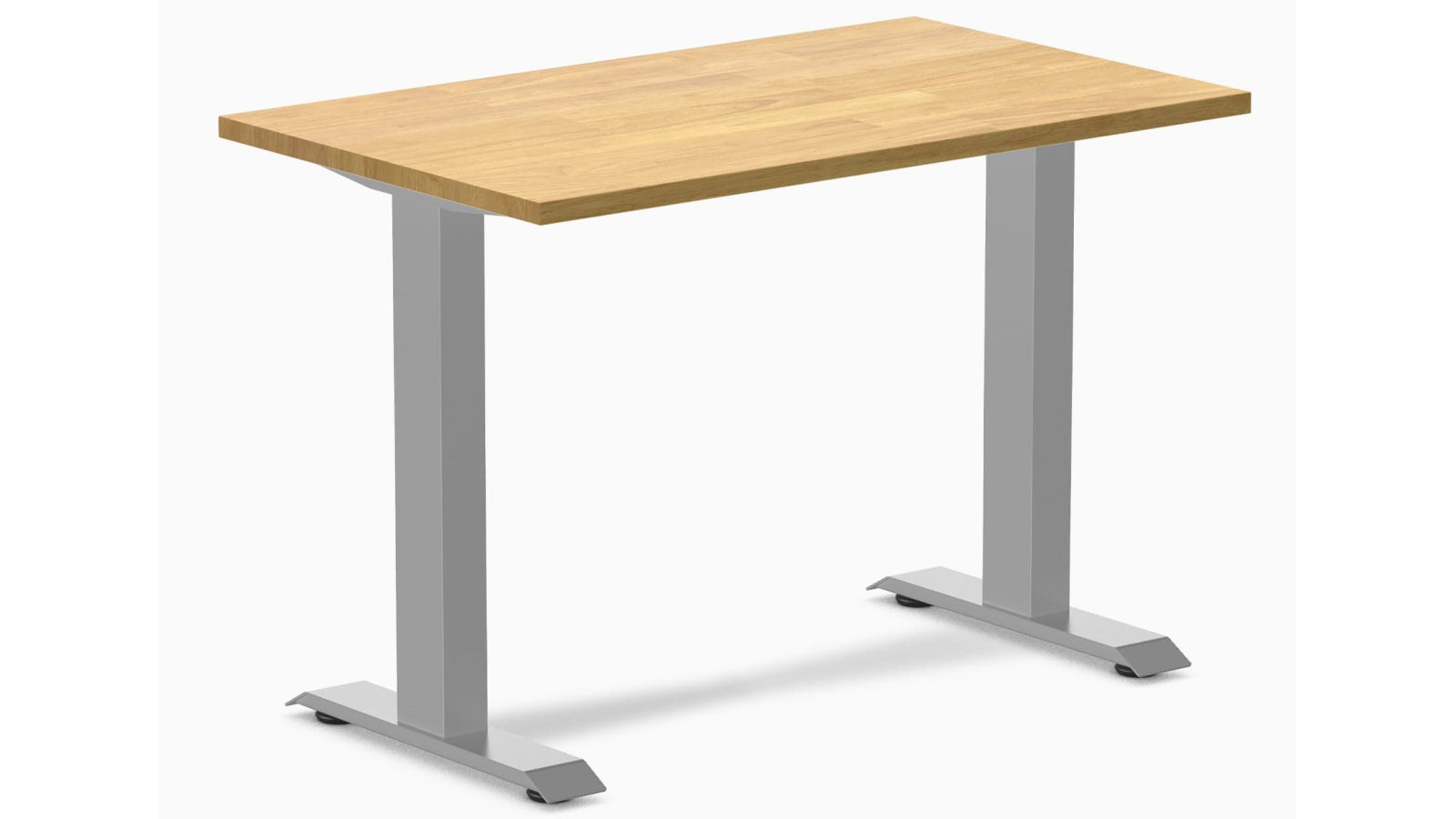 Desky Light Oak/Grey Zero Mini Rubberwood Office Desk - 100 x 60cm