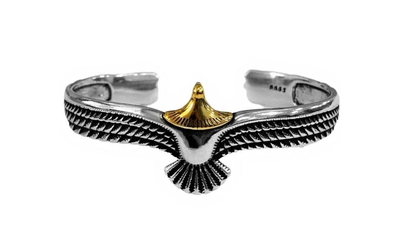 NNEOBA Viking Eagle Cuff Bracelet Valentines Day Gift for Boyfriend