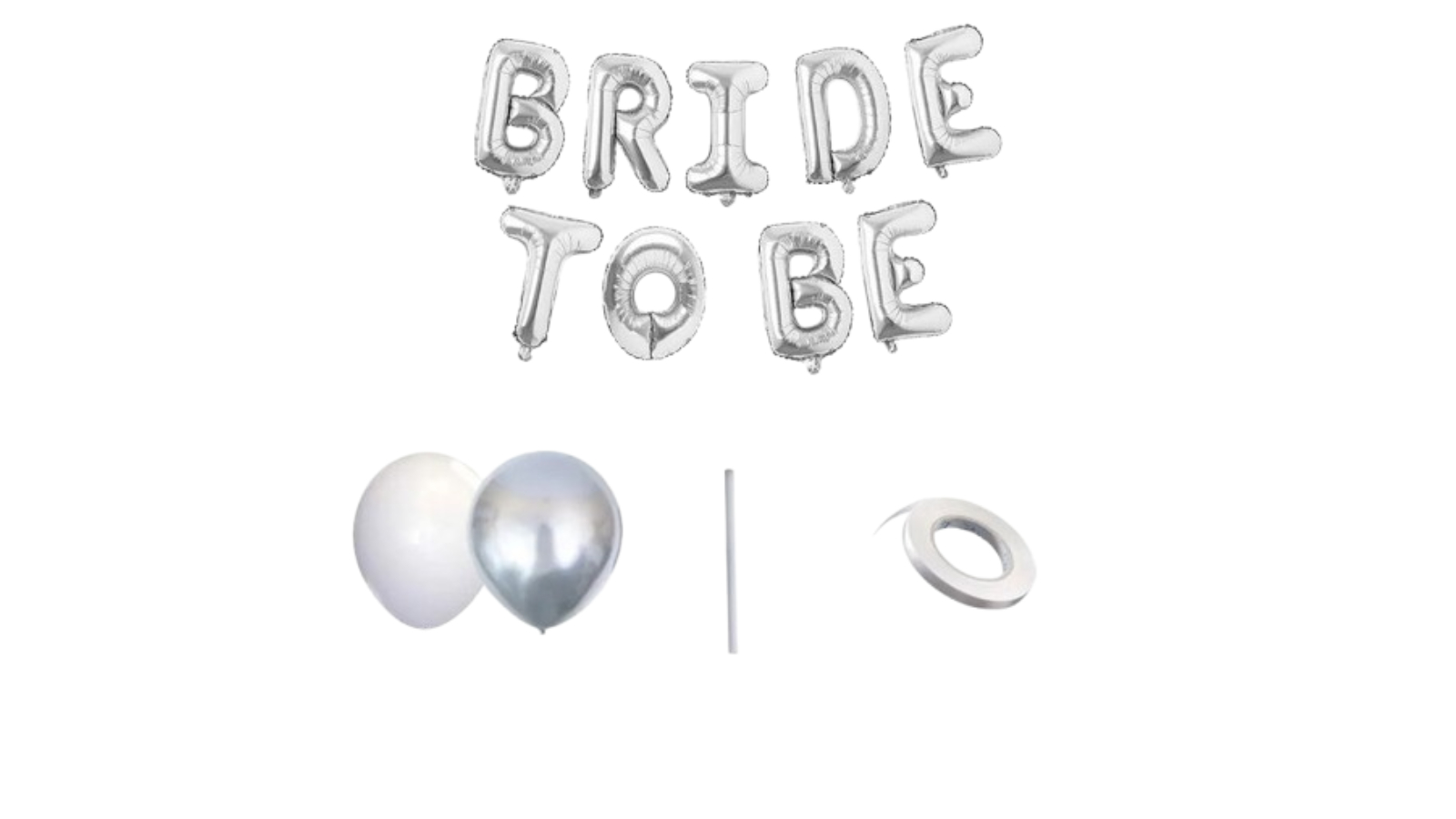 NNEOBA 63 Piece Bride to Be Balloon Decoration Set - Silver/White