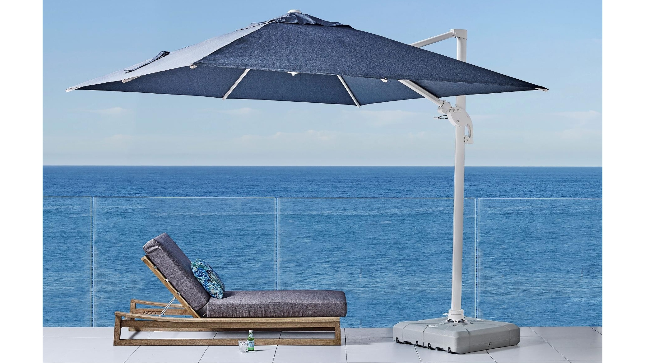 Deluxe 300cm Square Cantilever Umbrella Only Charcoal Harvey Norman