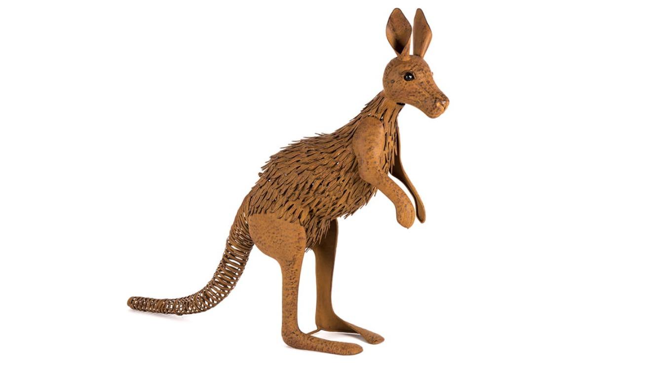 Willow and Silk Large Rust Kangaroo Garden Ornament