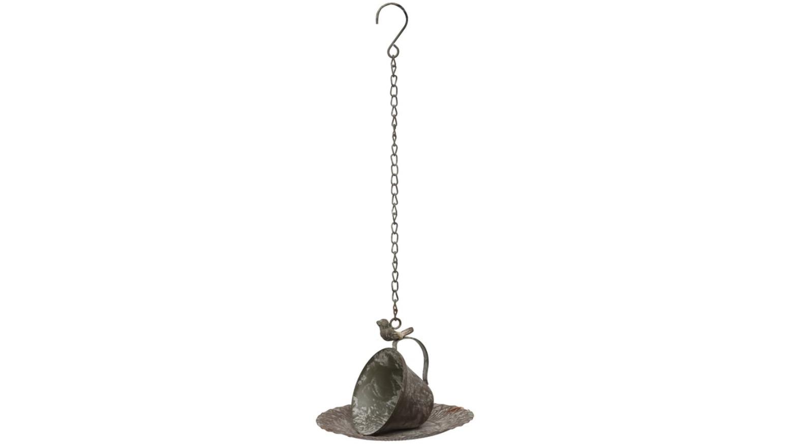 Willow and Silk Hanging Cup and Saucer Bird Feeder