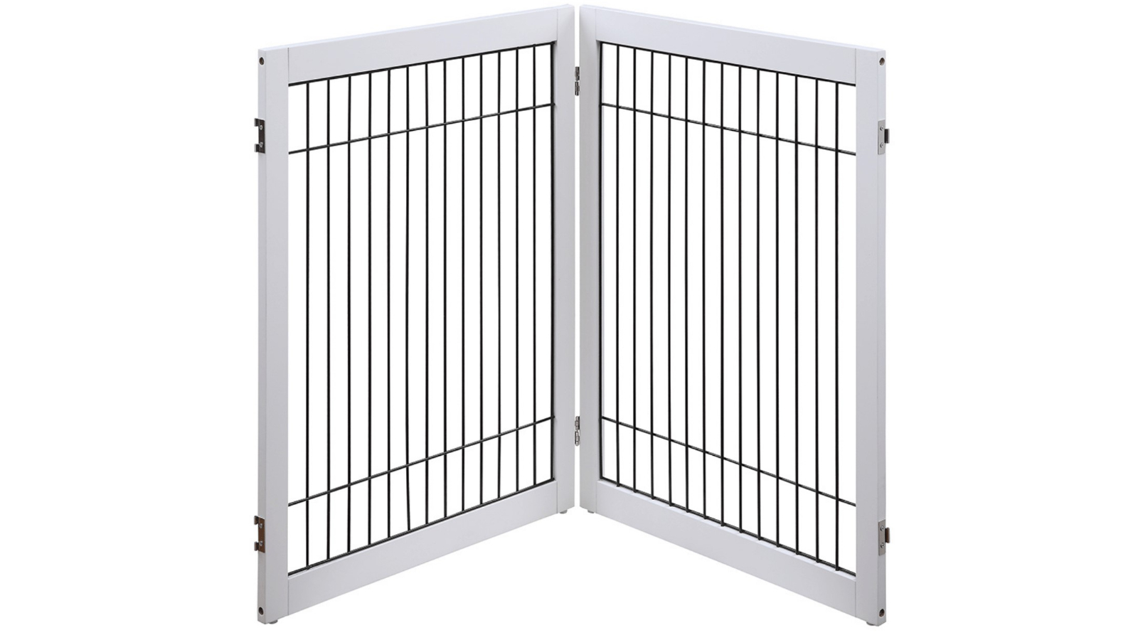 YS Two Panel Extension Wooden Dog Pen and Pet Gate - White