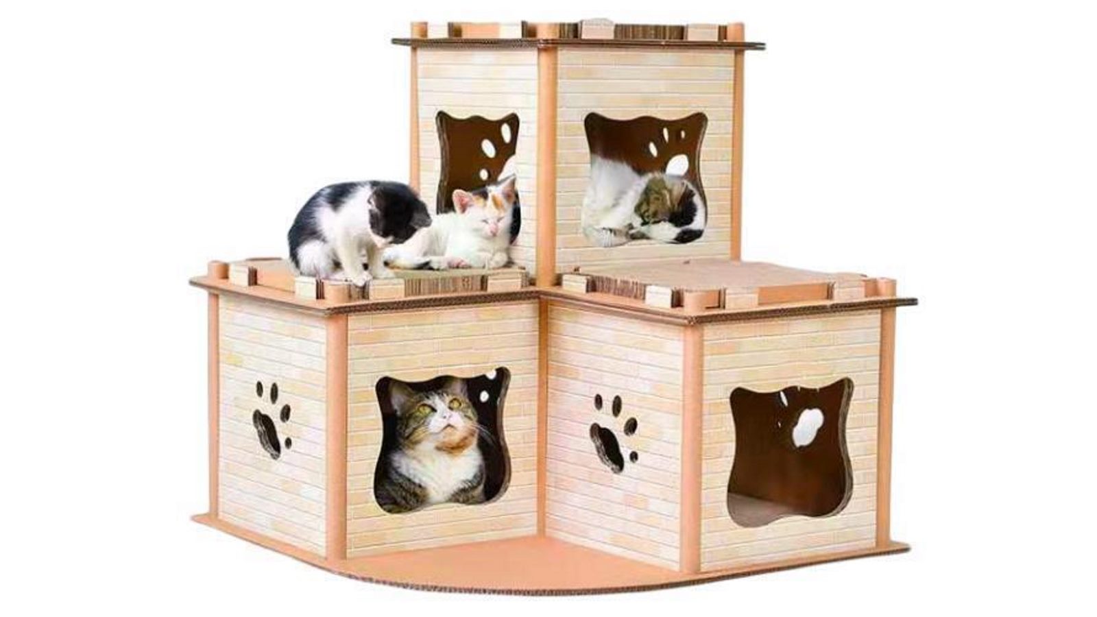 YES4PETS Cat Cardboard House Tower Condo Scratcher Pet Post Pad Mat Furniture