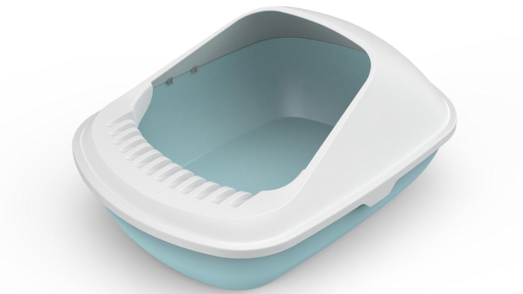 YES4PETS 2 x Medium Cat Litter Tray With Shovel Kitty Toilet Box - Blue