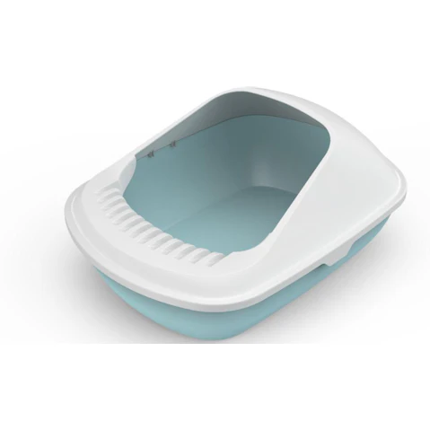 YES4PETS 2 x Medium Cat Litter Tray With Shovel Kitty Toilet Box - Blue