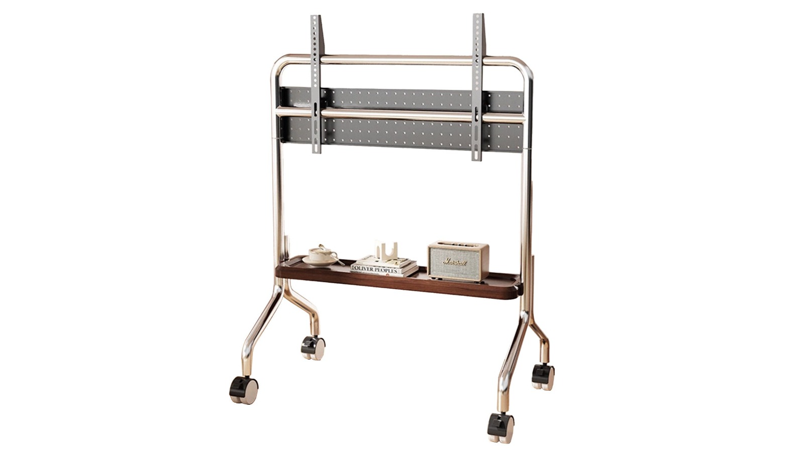 Screenmounts Stainless Steel Studio One TV Stand with Shelf 32 to 65inch