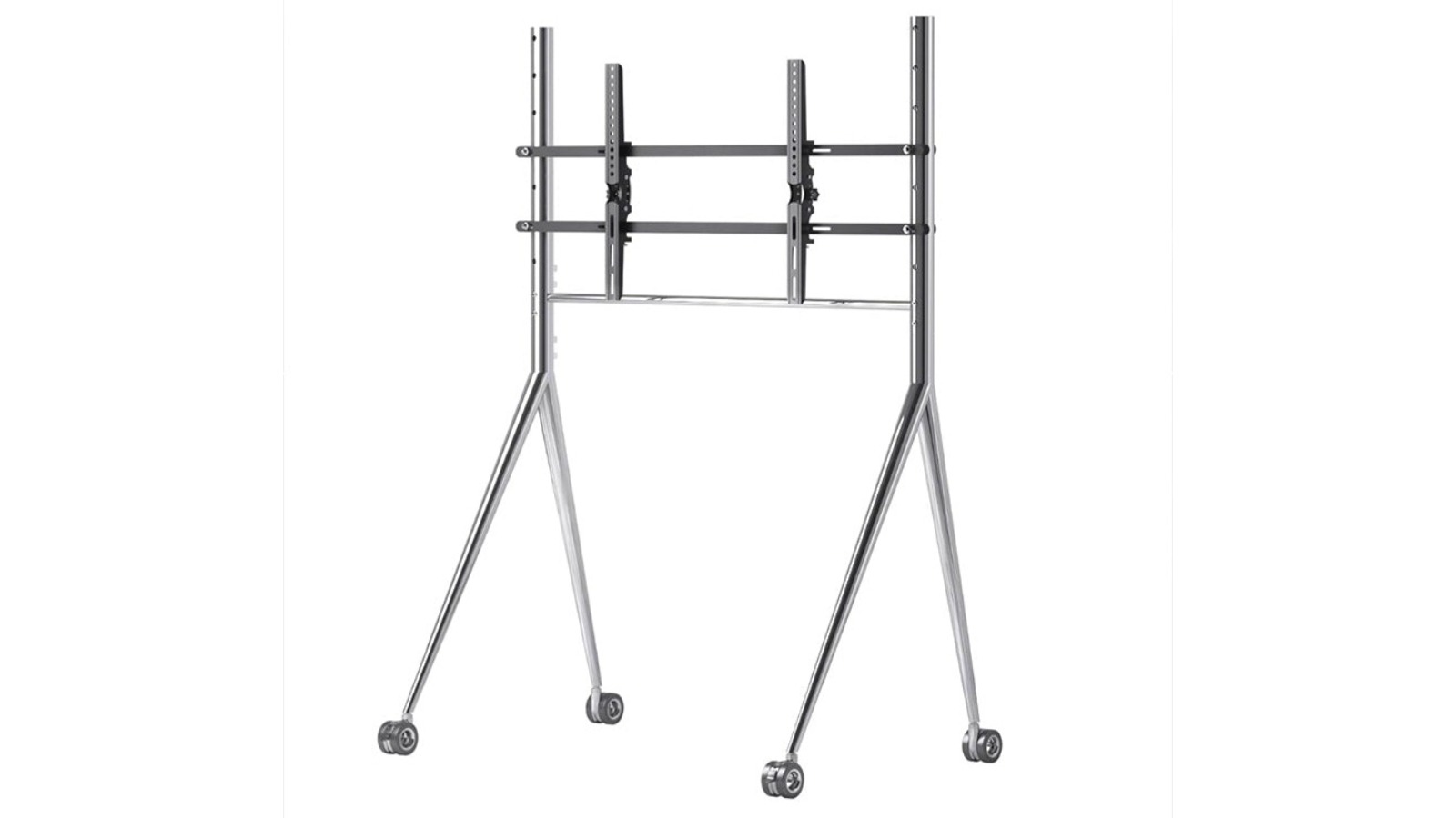 Screenmounts Silver Sleek Stand with Wheels for 45-75inch TVs - Medium