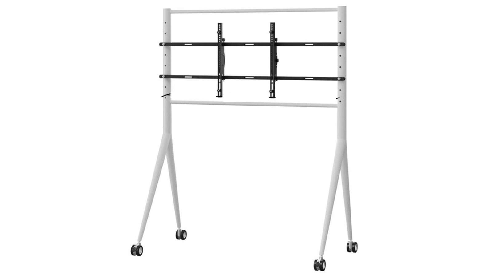 Screenmounts Silver Sleek Stand with Wheels for 45-90 Inch TVs - White