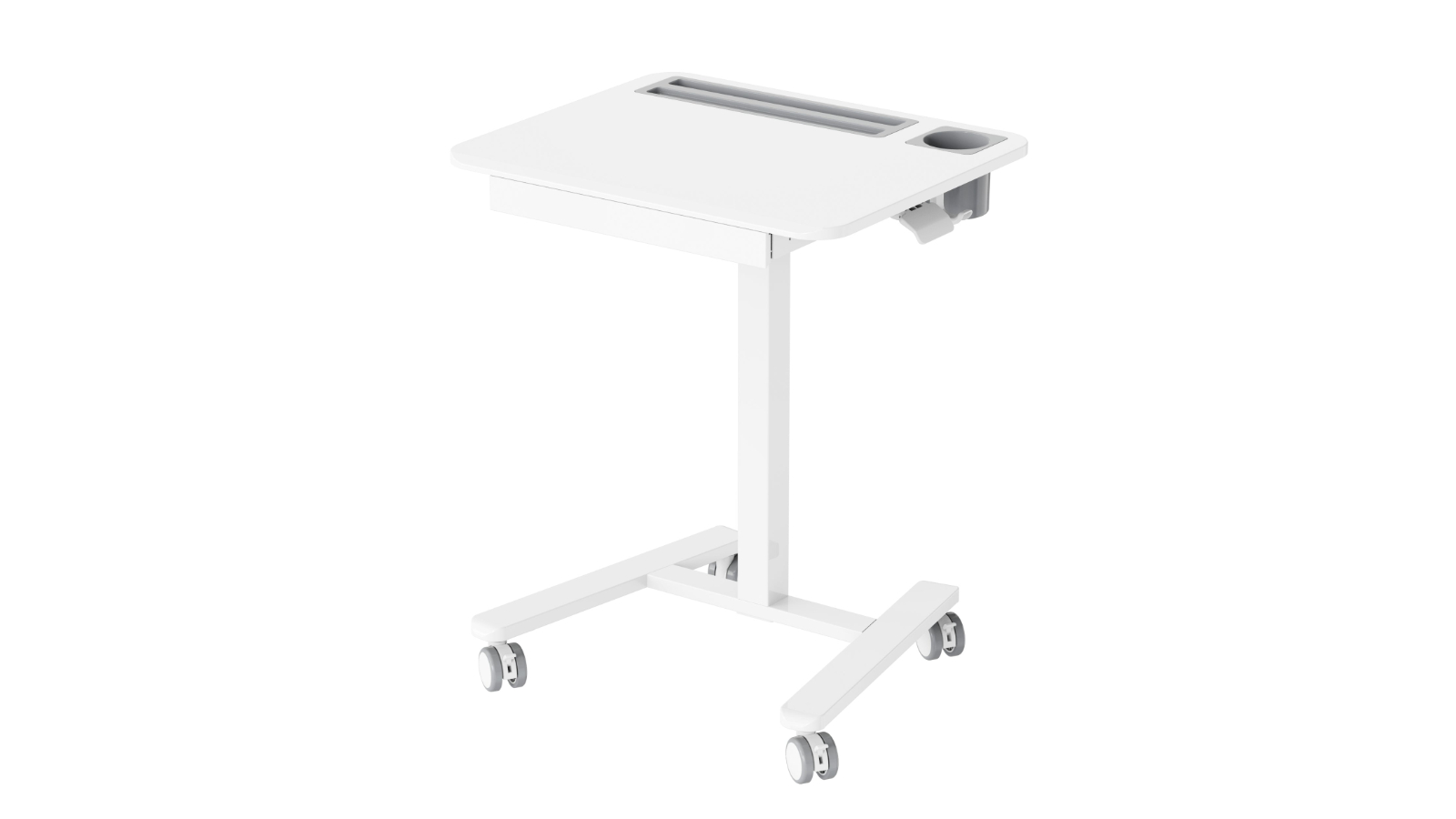 Screenmounts Adjustable Mobile Sit Stand Desk with Lockable Wheel - 60 x 50cm