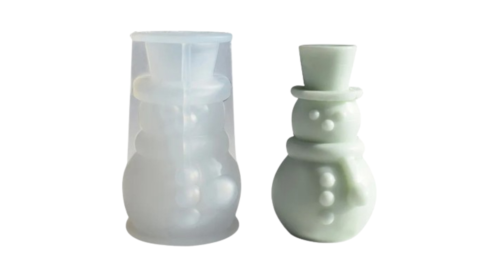 NNEOBA Silicone 3D Christmas Snowman Candle Mold