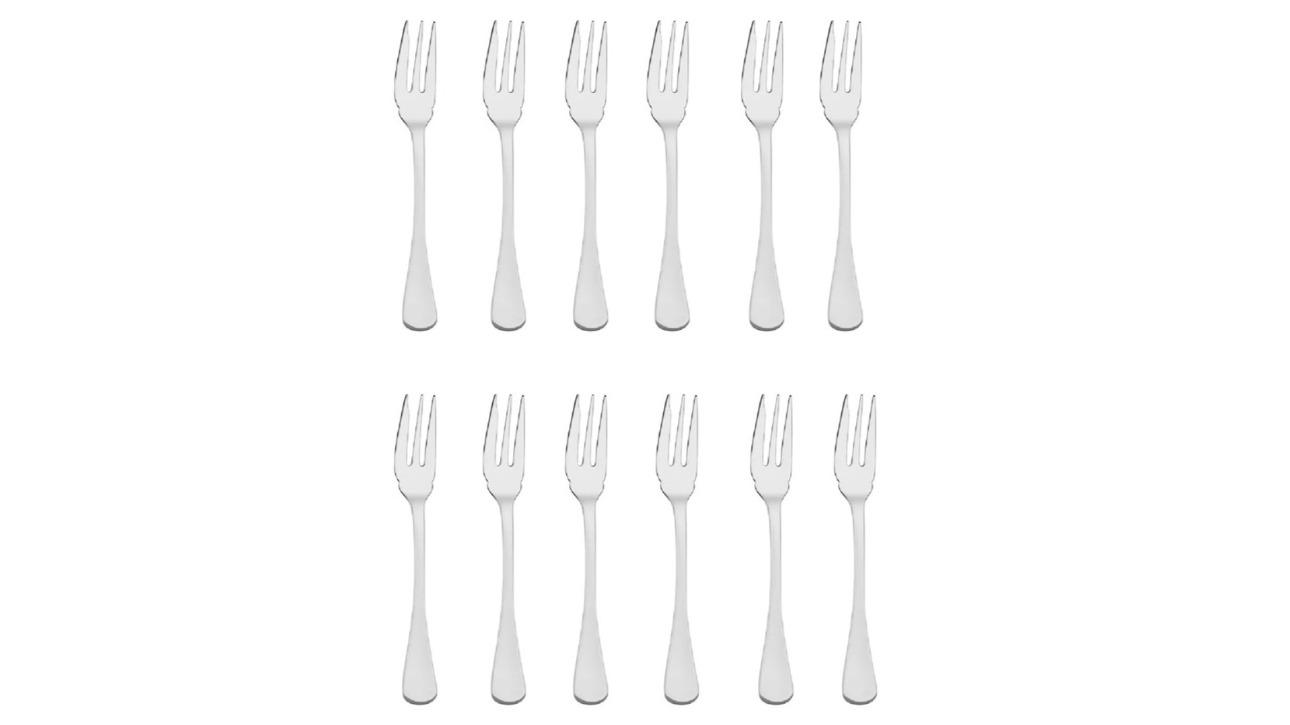 Tablekraft Set of 12 Elite Stainless Steel Cake Fork