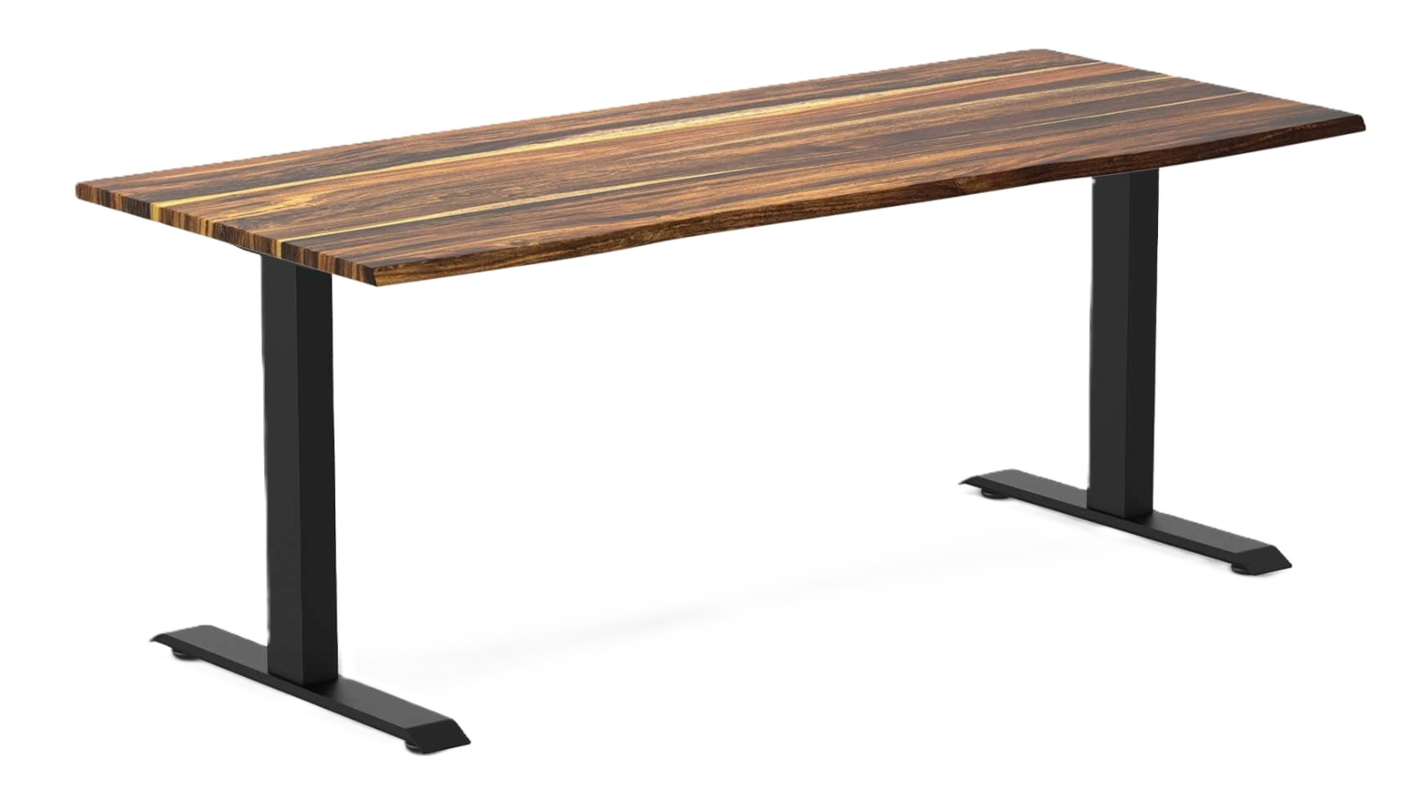 Desky 180 x 75cm Zero Pheasantwood Hardwood Office Desk - Matte Black