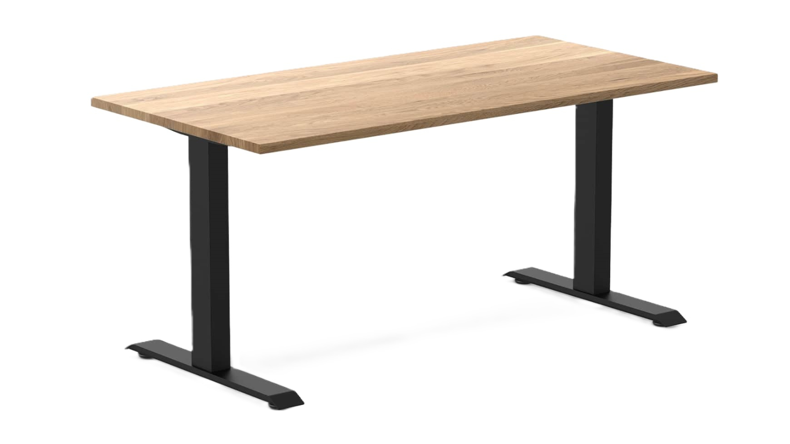 Desky 150 x 75cm Zero White Oak Hardwood Office Desk - Matte Black