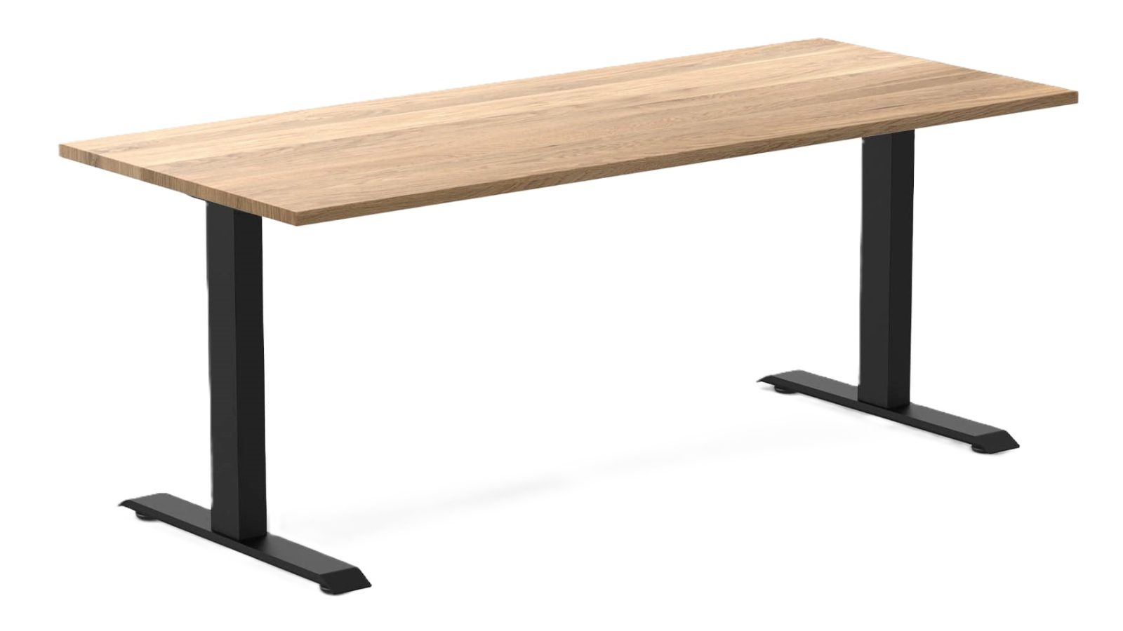 Desky 180 x 75cm Zero White Oak Hardwood Office Desk - Matte Black
