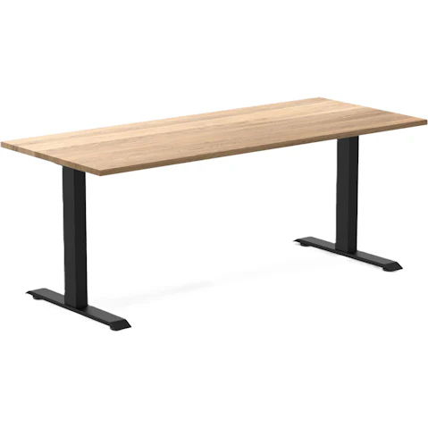 Desky 180 x 75cm Zero White Oak Hardwood Office Desk - Matte Black
