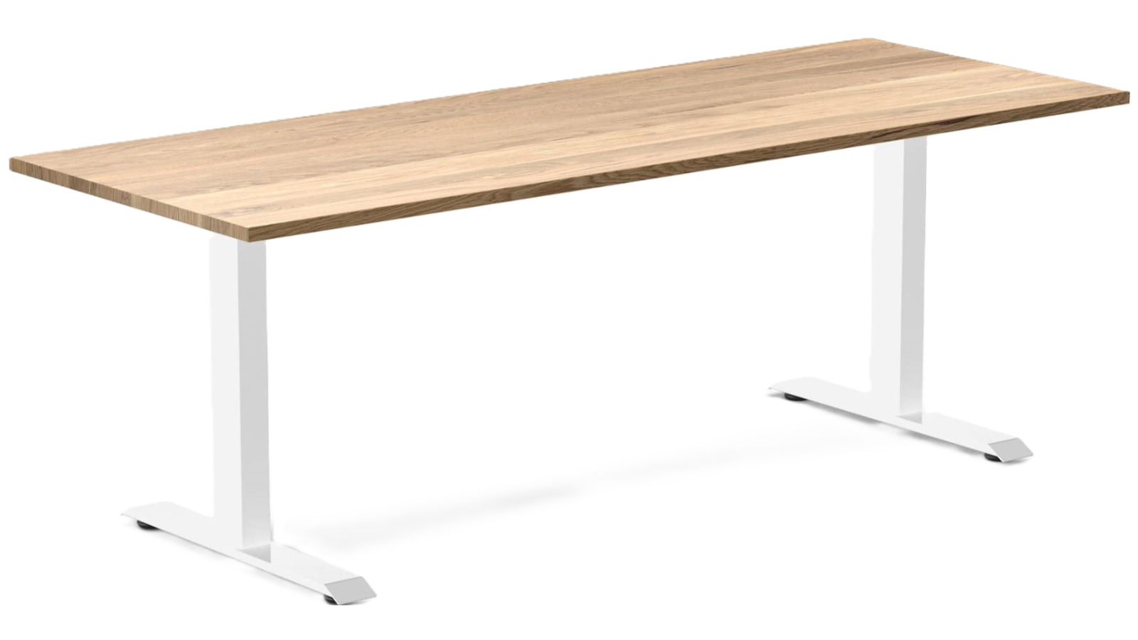 Desky 200 x 75cm Zero White Oak Hardwood Office Desk - White