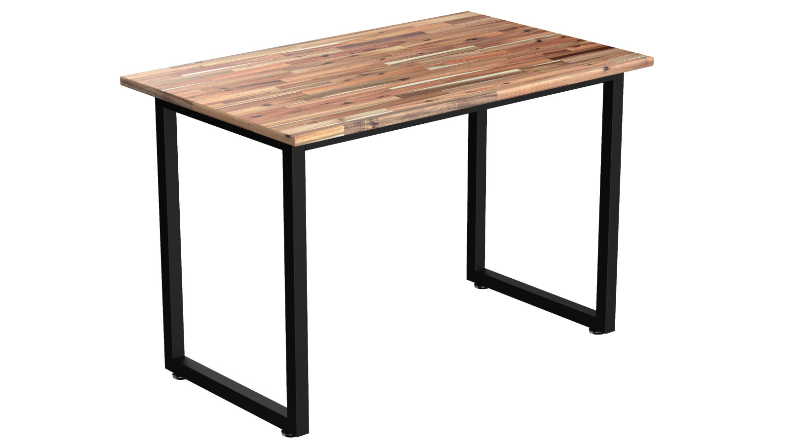 Desky Fixed Office Side Table - Acacia/Matte Black