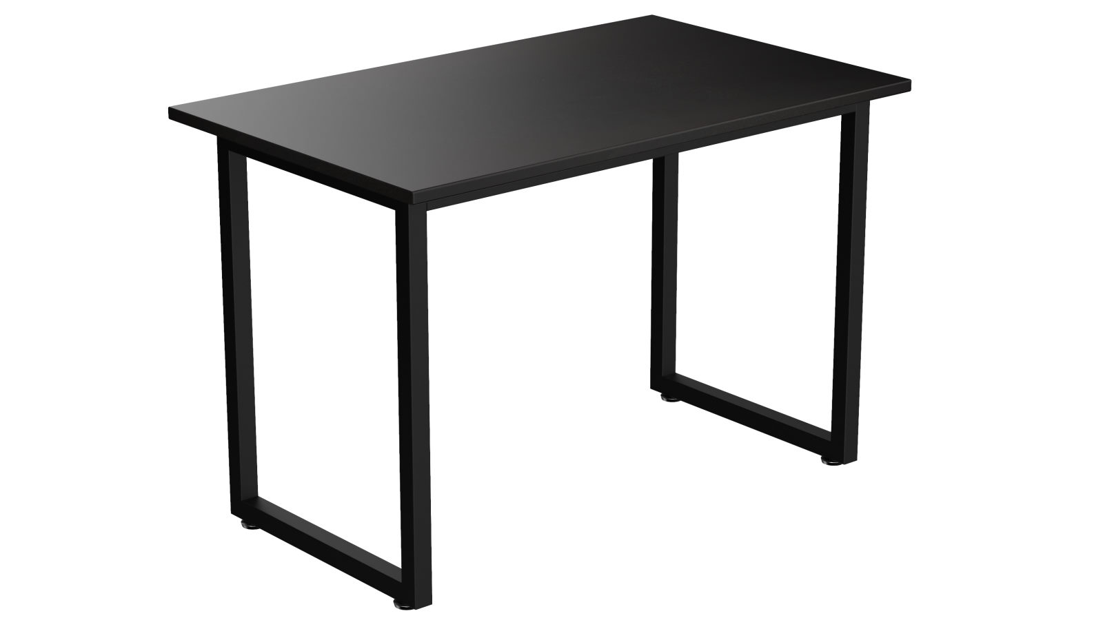 Desky Fixed Office Side Table - Black/Matte Black