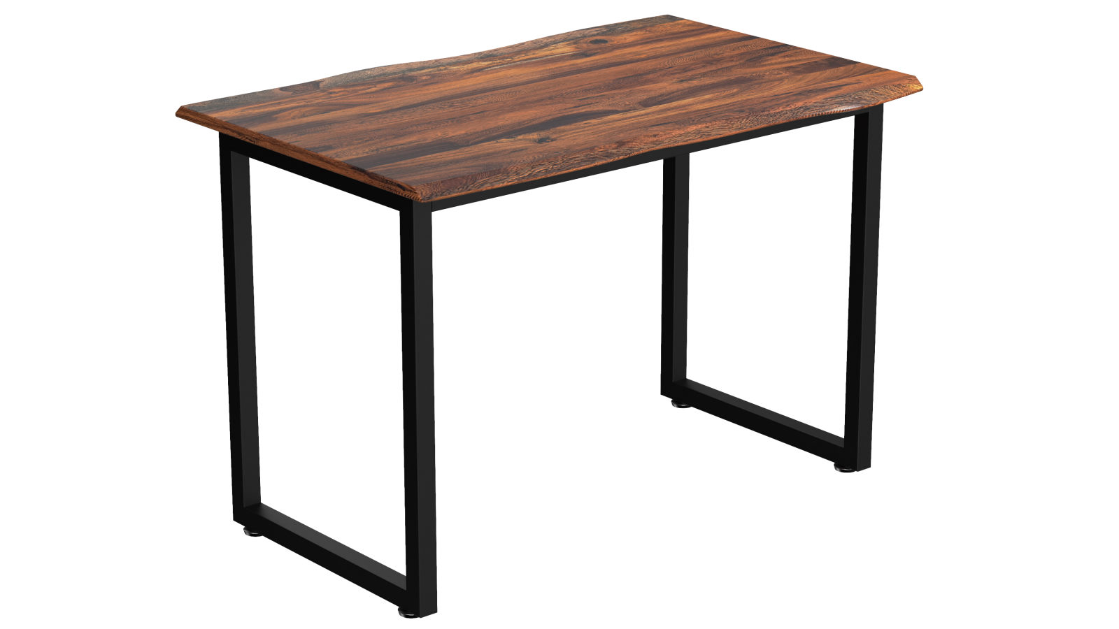 Desky Fixed Office Side Table - Pheasantwood/Matte Black