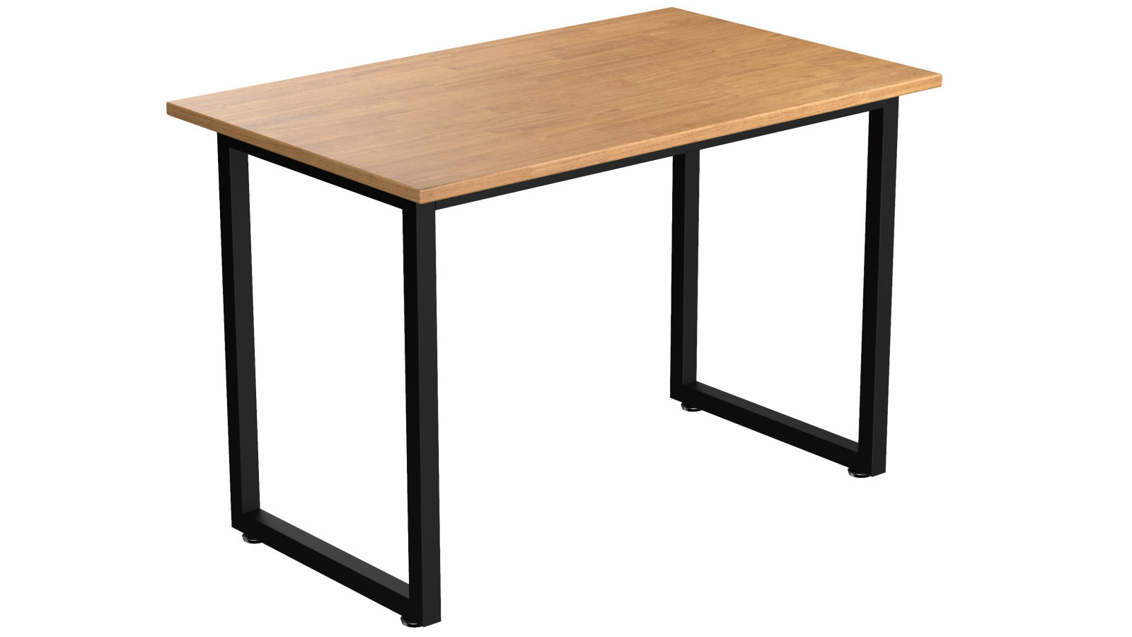 Desky Fixed Office Side Table - Light Oak Rubberwood/Matte Black